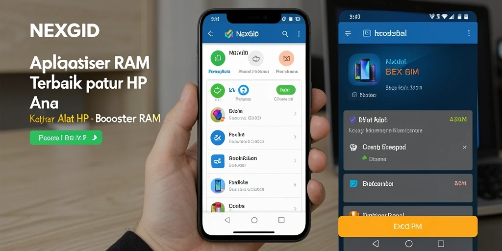 Antarmuka NEXGID dengan fungsi pembersihan RAM yang efisien.