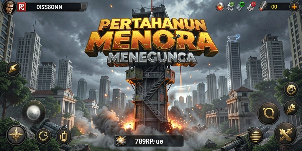 Screenshot gameplay Tower Defense 789RP yang menegangkan.