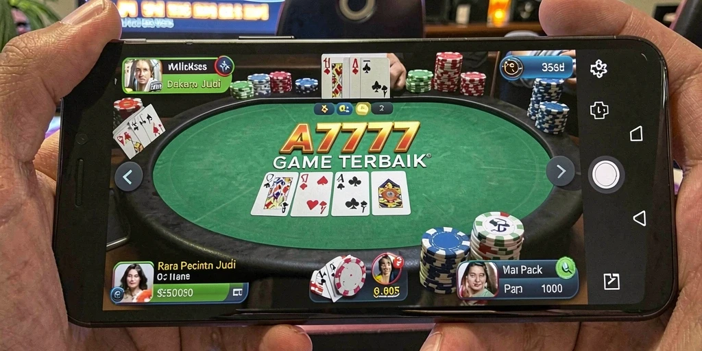 Screenshot utama A7777 menampilkan gameplay poker yang mendebarkan.