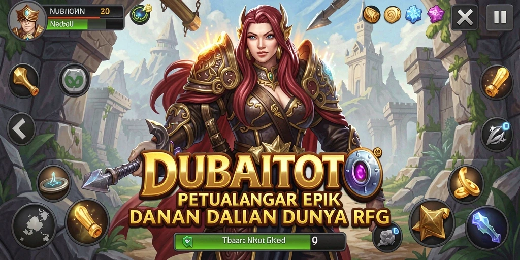 Screenshot gameplay DUBAITOTO menampilkan pertempuran epik dan petualangan yang mendebarkan.