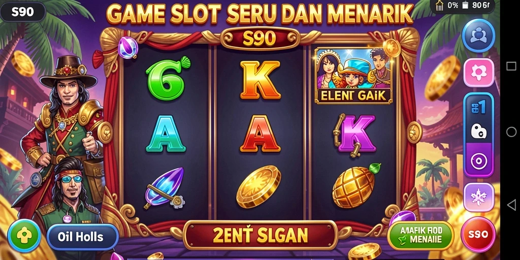 Tampilan utama gameplay S80 yang menampilkan mesin slot dengan tema beragam.