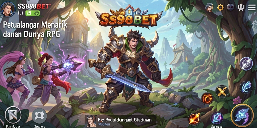 Tangkapan layar gameplay SS88BET yang menunjukkan pertarungan RPG yang mendebarkan.