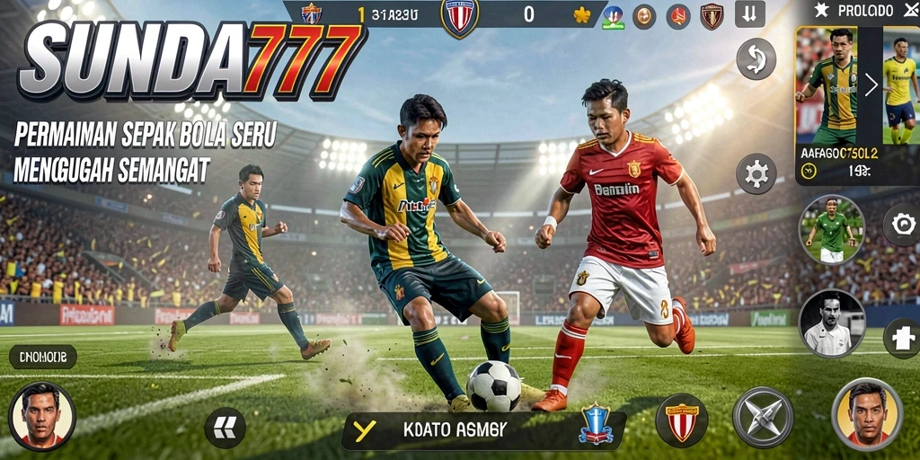 Gameplay seru SUNDA777 menampilkan aksi sepak bola yang mendebarkan.